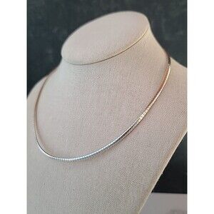 925 Sterling Silver Omega Chain Necklace Vintage READ Description
